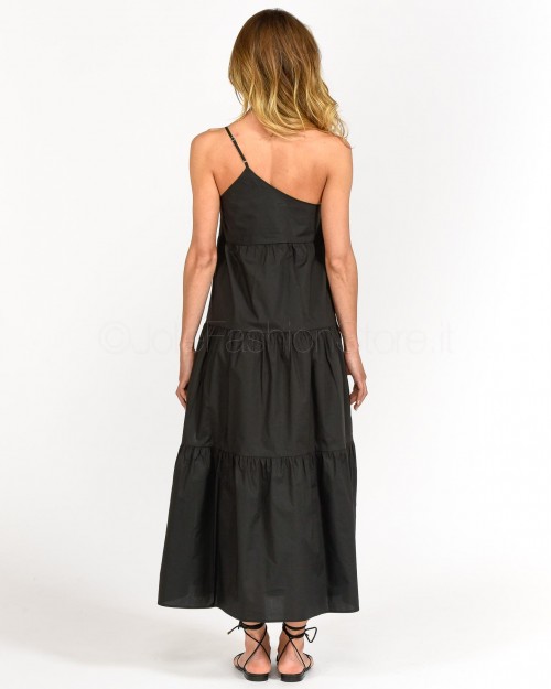 Patrizia Pepe Abito Monospalla in Cotone Nero  2A2526 A9B9 K103