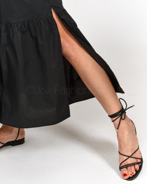 Patrizia Pepe Abito Monospalla in Cotone Nero  2A2526 A9B9 K103