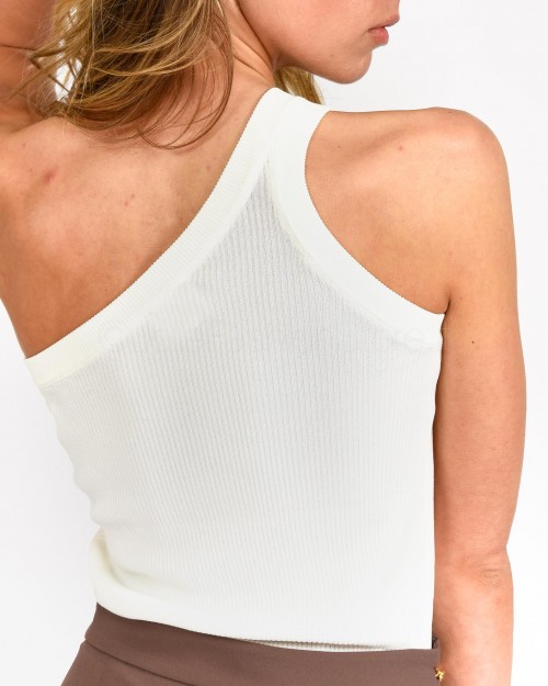 Anonyme Top a Costine Bianco  P183SK175 WHITE