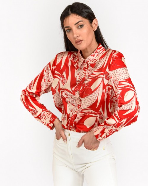 Anonyme Camicia in Fantasia Rossa  A123ST022 RED