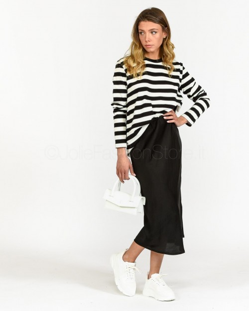 Anonyme Gonna Satin Nero  P163SS140 BLACK