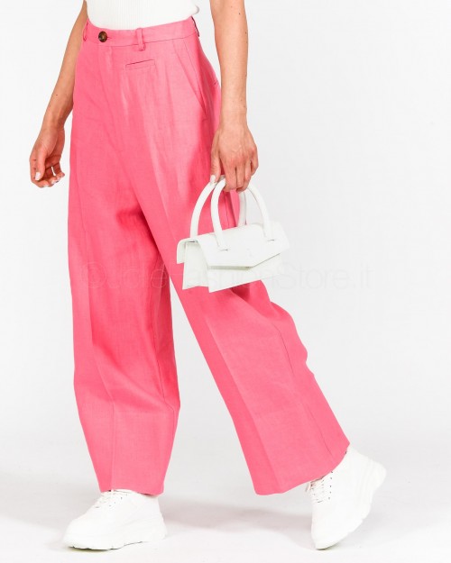 Solo Tre Pantalone in Lino Flamingo
