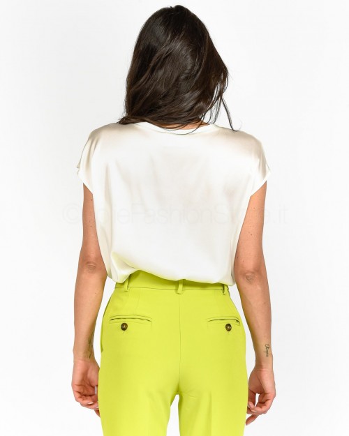 Solo Tre Camicia in Seta Panna  M1E0108 EU 02S
