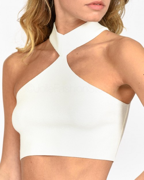 Solo Tre Top in Maglia Panna  M3E0080 A 02