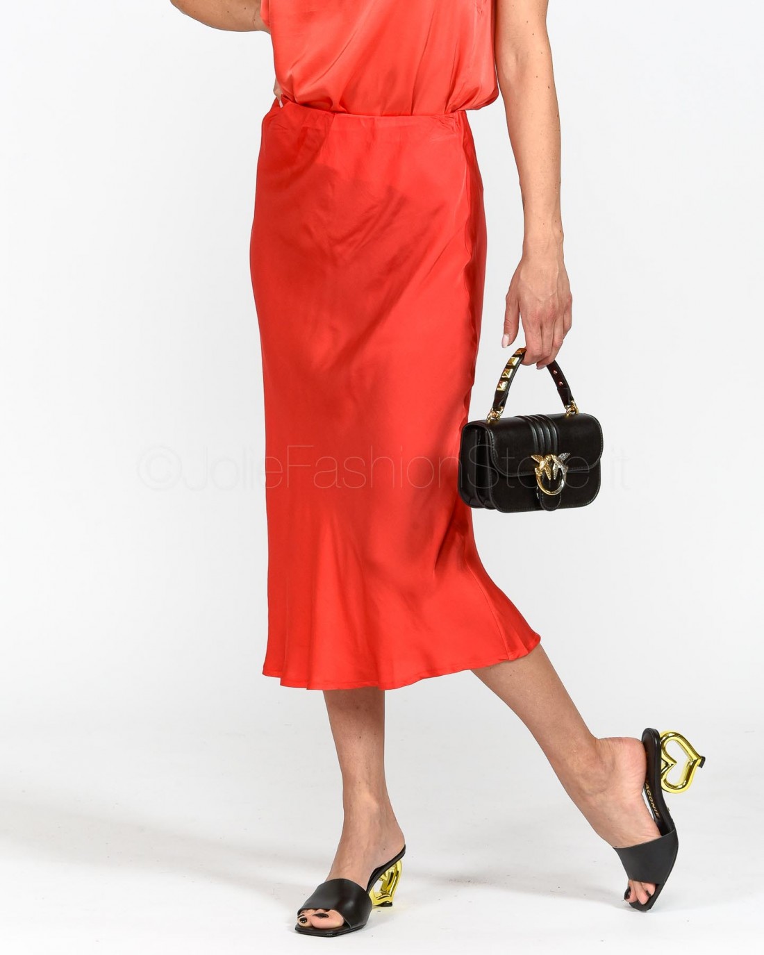 Anonyme Gonna Satin Rosso  P163SS140 RED