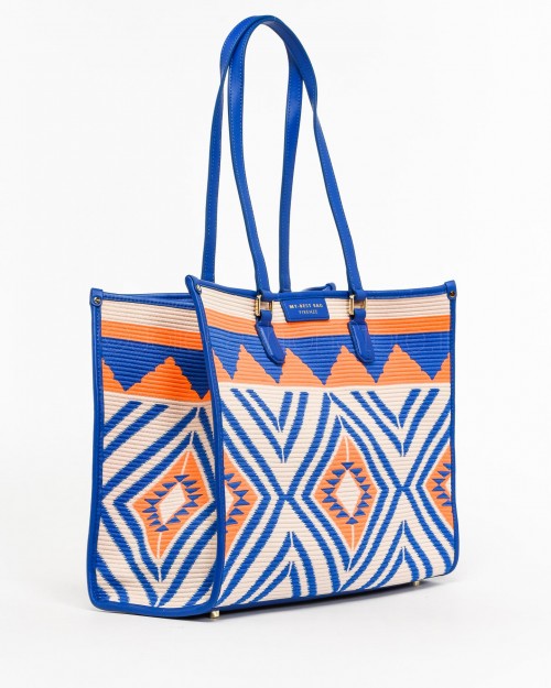 My Best Bag Shopper Grande Fantasia Blu  MYB 3001 COLOMBIA BLU