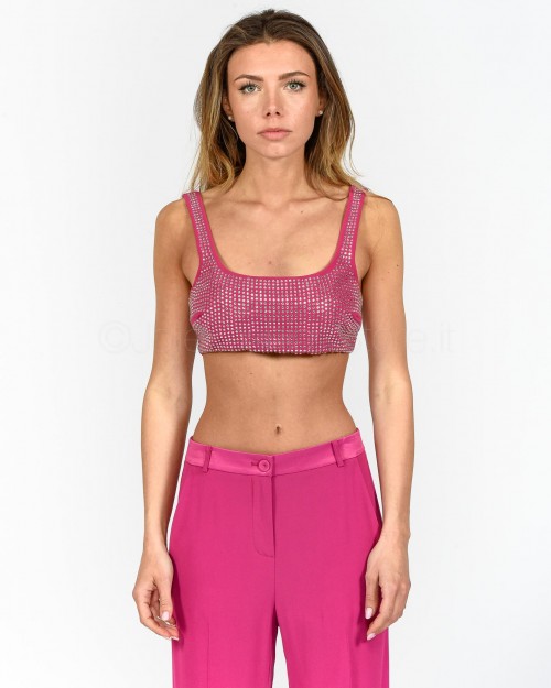 Patrizia Pepe Top con Strass Ceremony Fuchsia  2C1488 A049 M447