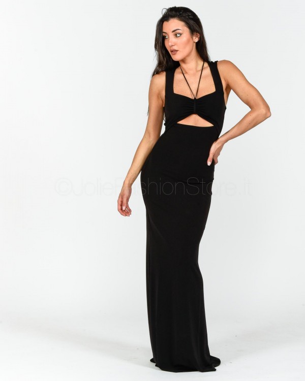 Patrizia Pepe Abito Lungo Cut Out Nero  2A2544 J113 K103