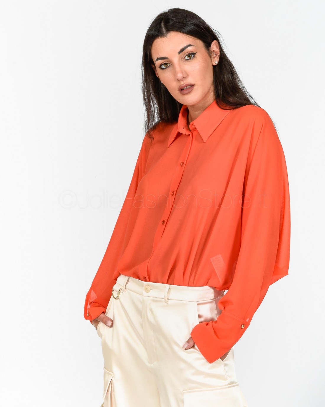 Patrizia Pepe Blusa Over con Polsino Altro Cosmopolitan Rose  1C1341 AD08 M484