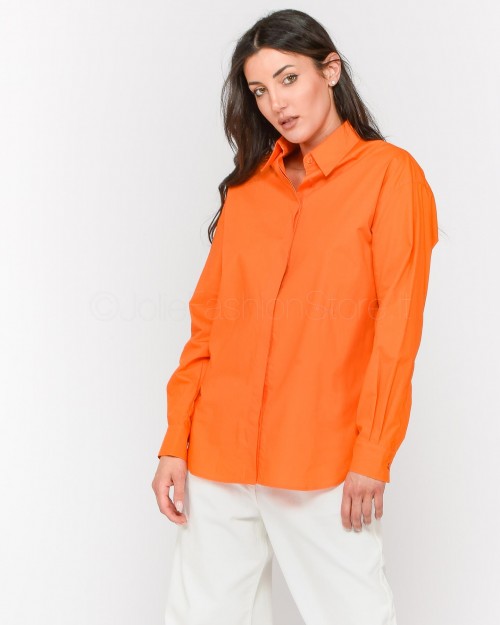 Pinko Camicia Oversize in Popeline Arancione