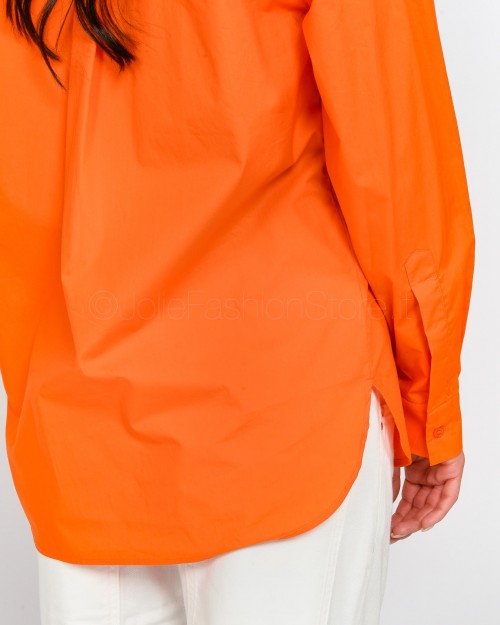 Pinko Camicia Oversize in Popeline Arancione  100233 Y6VW A71