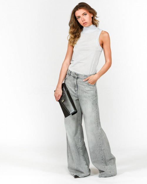 Patrizia Pepe Top in Lurex Collo Alto Mineral gray lurex  8K0160 K128 FD76