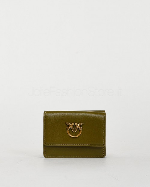 Pinko Portafoglio Wallet Micro Verde Abete Antique Gold  101540 A0QO V62Q