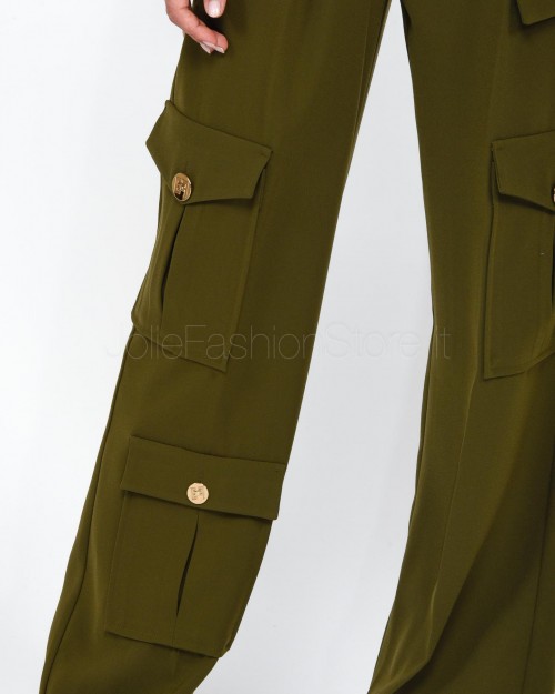 Elisabetta Franchi Pantalone Cargo Army con Cintura  PA02936E2 BI7