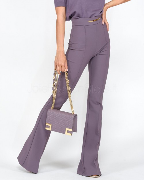 Elisabetta Franchi Pantalone Candy Violet a Zampa  PA00936E2 BI3