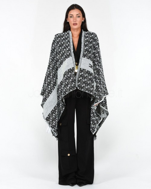 Elisabetta Franchi Mantella Burro Nero  MT15F36E2 E84