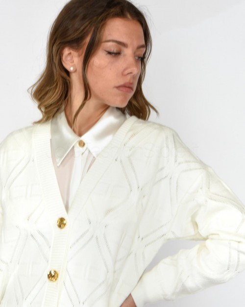 Elisabetta Franchi Cardigan Over Avorio  MK85T36E2 360