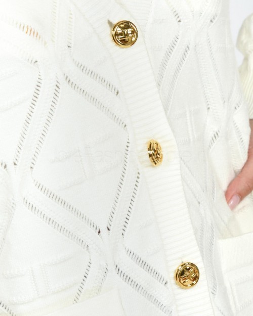 Elisabetta Franchi Cardigan Over Avorio  MK85T36E2 360