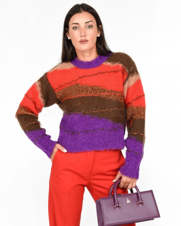 Solo Tre Maglione in Fantasia Ultraviolet  M3R0094 RV 401