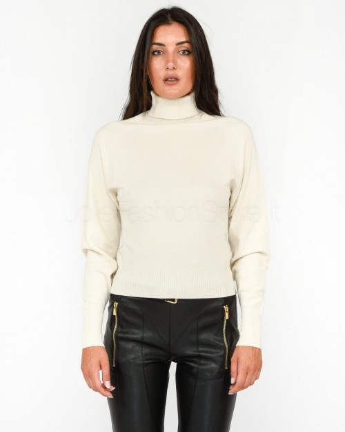 Solo Tre Maglia Collo Alto Panna  M3R0115 RU 02S