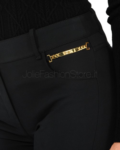 Elisabetta Franchi Pantalone Skinny Bielastico Nero  PA01236E2 110