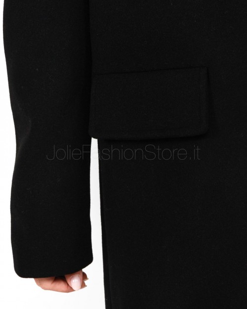Front Street 8 Cappotto Basic in Panno Nero  30026 1000
