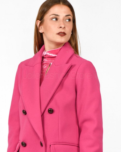 Front Street 8 Cappotto Basic Doppio Petto Fucsia  30146 017