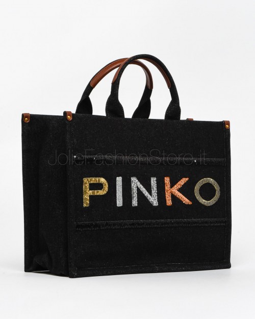 Pinko Shopper Denim Logo Ricamo  101964 A17T DN3Q