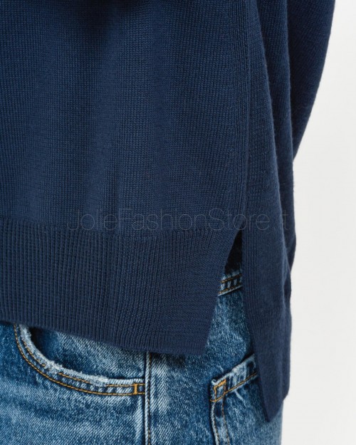 Patrizia Pepe Maglia Collo Alto Spacchi Atmosphere Blue  2K0188 KM36 C976