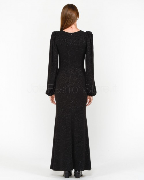 Actualee Long Black Dress with Glitter  11185 899