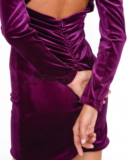 Actualee Purple Velvet Mini Dress  11176 639