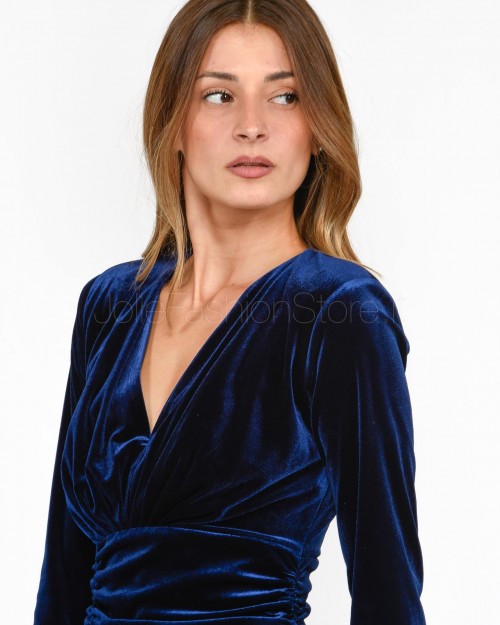 Actualee Blue Velvet Mini Dress  11133 749