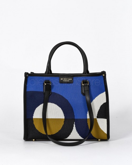 My Best Bag Atena Bauhaus Blue Medium Shopping Bag