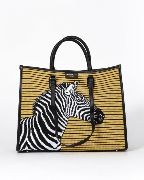 My Best Bag Atena Safari Zebra Shopping Bag