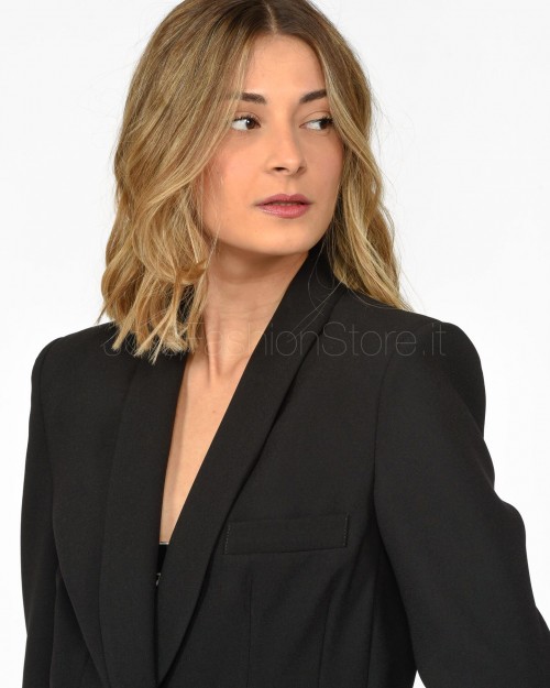 Elisabetta Franchi Black Crepe Jacket with Shawl Lapel  GI06041E2 110