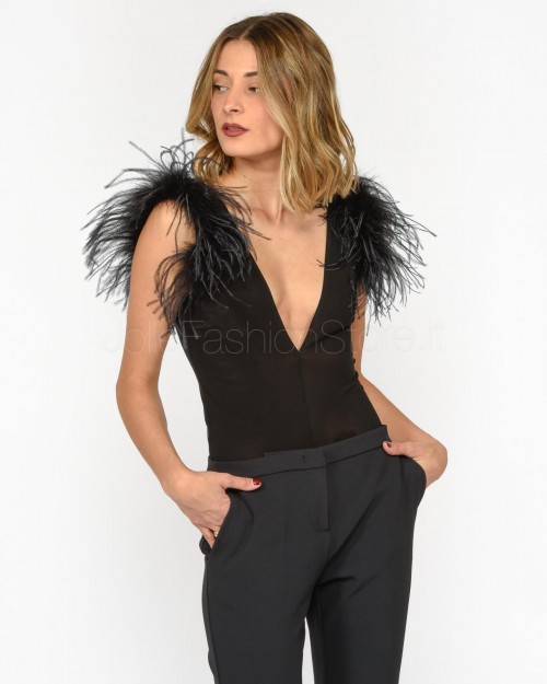 Pinko Body with Black Feathers