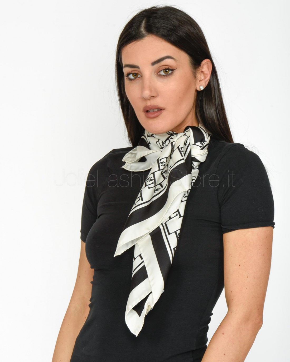 Elisabetta Franchi Foulard Grande Burro Nero  FO01L41E2 E84