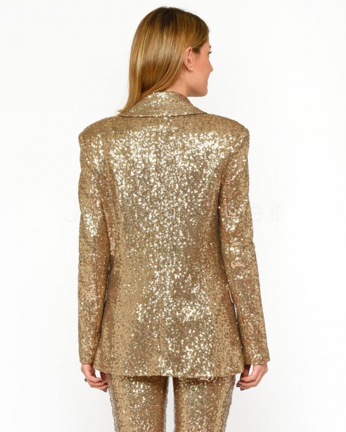Patrizia Pepe Giacca in Paillettes Gold Sequins  8S0479 A374 Y448