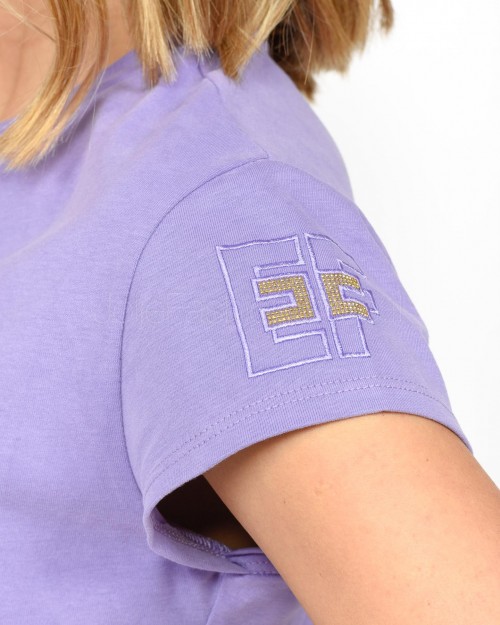 Elisabetta Franchi T-Shirt with Iris Embroidery  MA00441E2 AS6