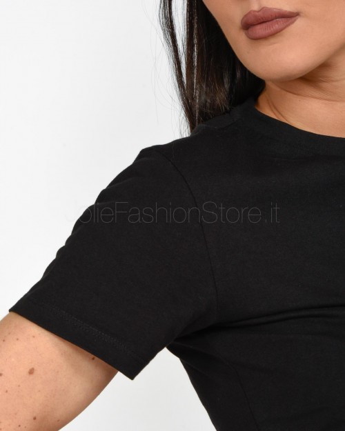 Patrizia Pepe T-Shirt con Logo Applicazioni Ricamato Nero  8M1599 J043 K103
