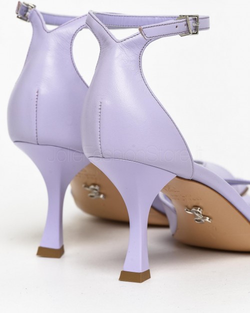 Sergio Levantesi Hourglass Heel Sandal in Orchid Leather  IRIS4 CACHEMIRE ORCHIDEA