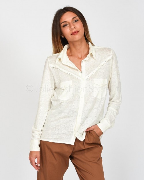 Not Shy White Linen Shirt  3605252-BIANCO