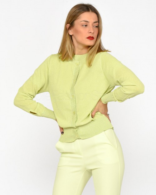 Solo Tre Cardigans in Lime Lurex