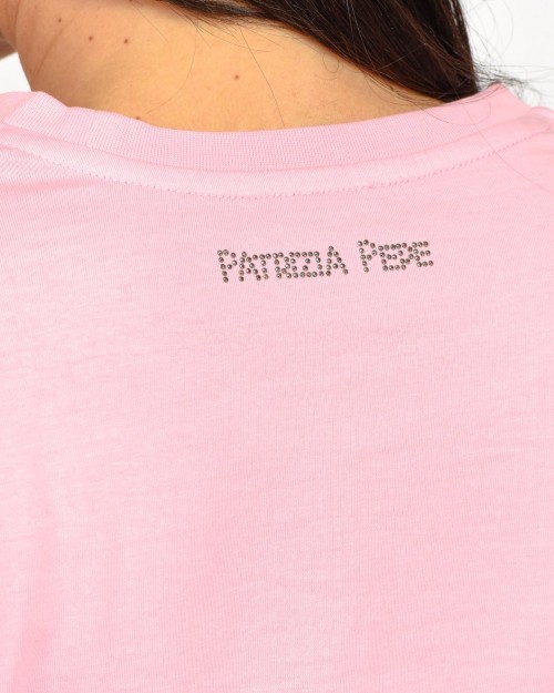 Patrizia Pepe T-Shirt con Strass Pink Wash  8M1593 J183 R829