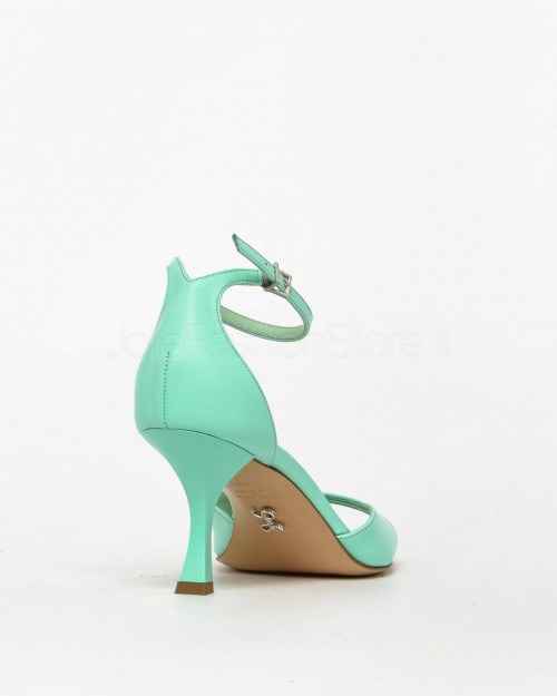 Sergio Levantesi Hourglass Heel Sandal in Atlantis Leather  IRIS4 CACHEMIRE ATLANTIS