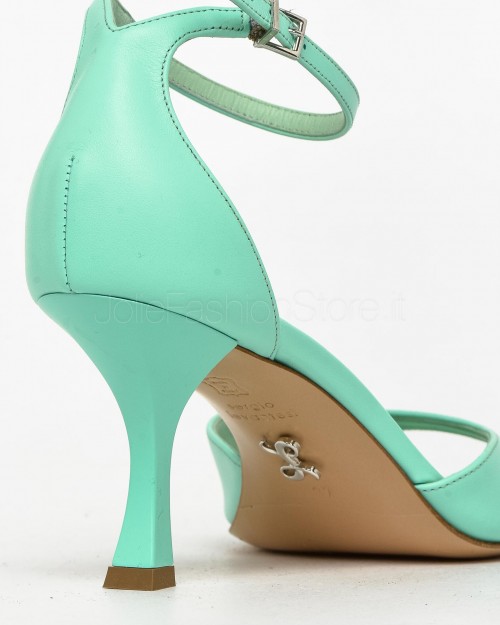 Sergio Levantesi Hourglass Heel Sandal in Atlantis Leather  IRIS4 CACHEMIRE ATLANTIS