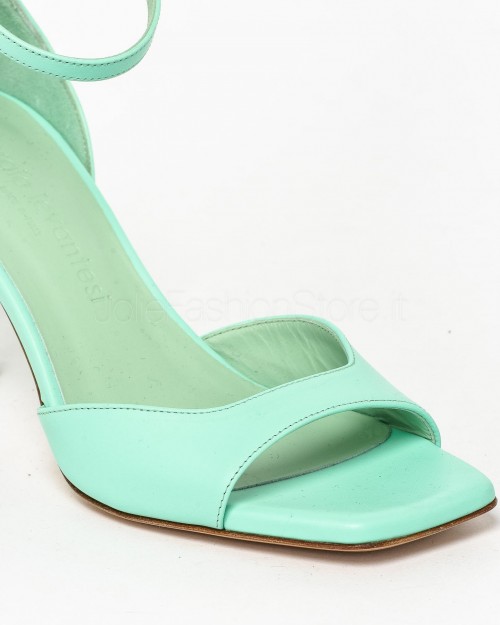 Sergio Levantesi Hourglass Heel Sandal in Atlantis Leather  IRIS4 CACHEMIRE ATLANTIS