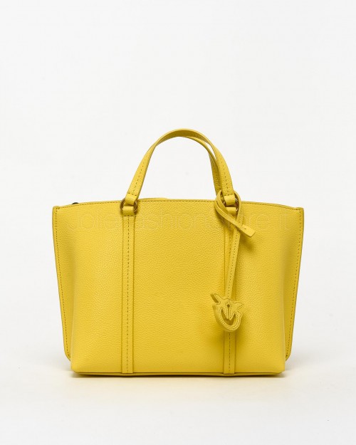 Pinko CARRIE SHOPPER CLASSIC LEATHER B SUN YELLOW-ANTIQUE OLD
