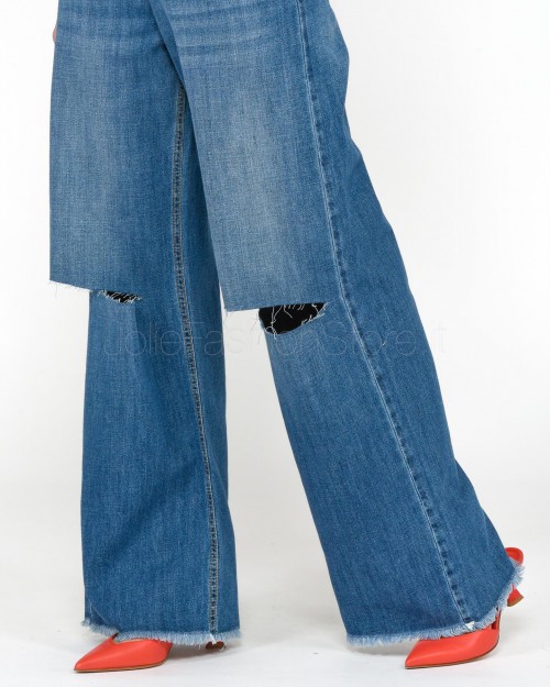 God Save Palazzo Denim Jeans with Rips  SELENE