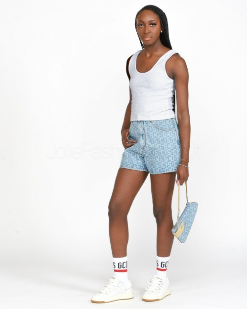 GCDS Shorts in Denim Monogram  A1CW3100DA2 75